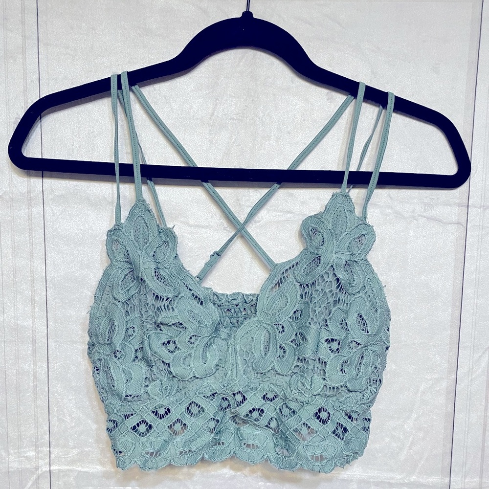 Anemone bralette size L - blue/green